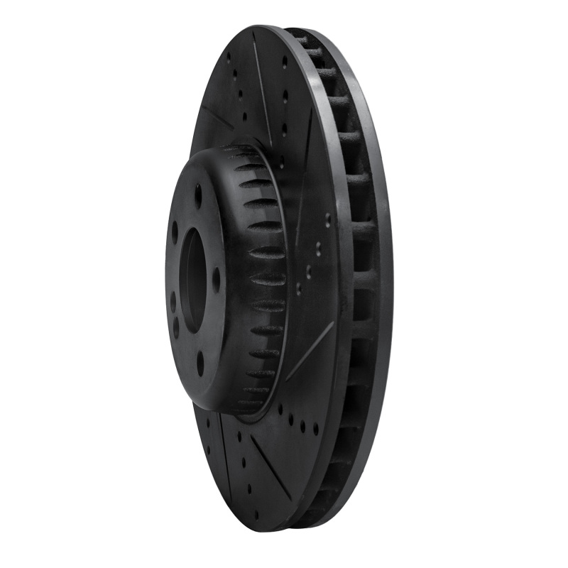 Mercedes-Benz E250 Brake Rotor (1) - Front Right - R1 Concepts - Drilled & Slotted - Black - `15-`23